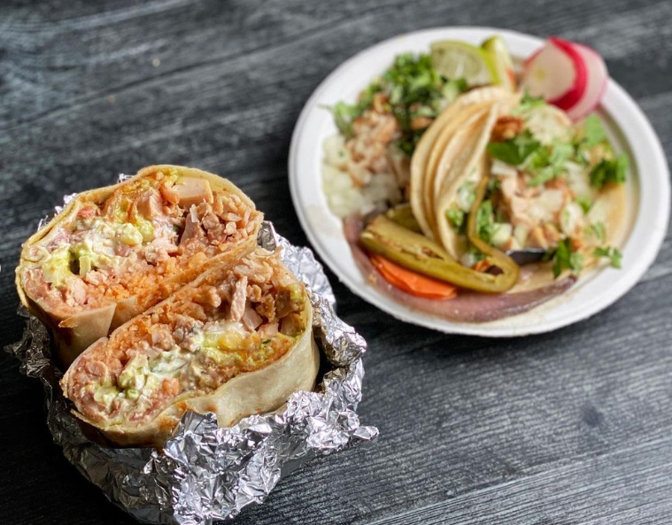 Thyda's Tacos signature dishes Asada BurritoBarbacoa BurritoCarnitas Tacos